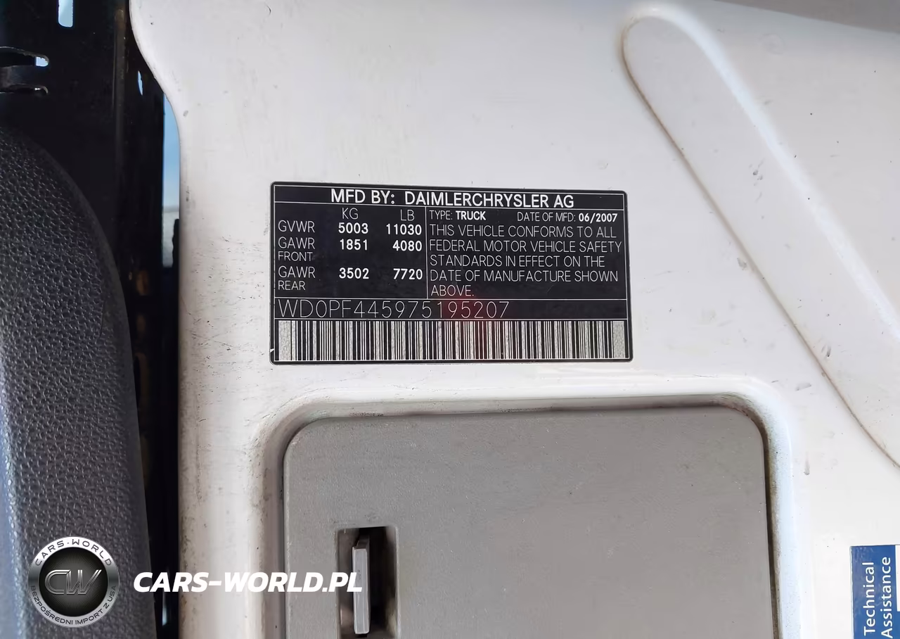 2007 Dodge Sprinter Van 3500 High Roof VIN:WD0PF445975195207 - 9