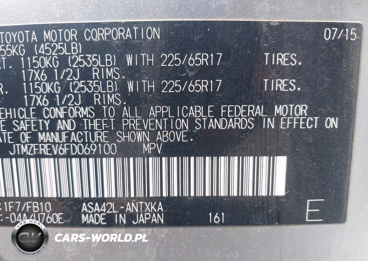 2015 Toyota Rav4 Le VIN:JTMZFREV6FD069100 - 9