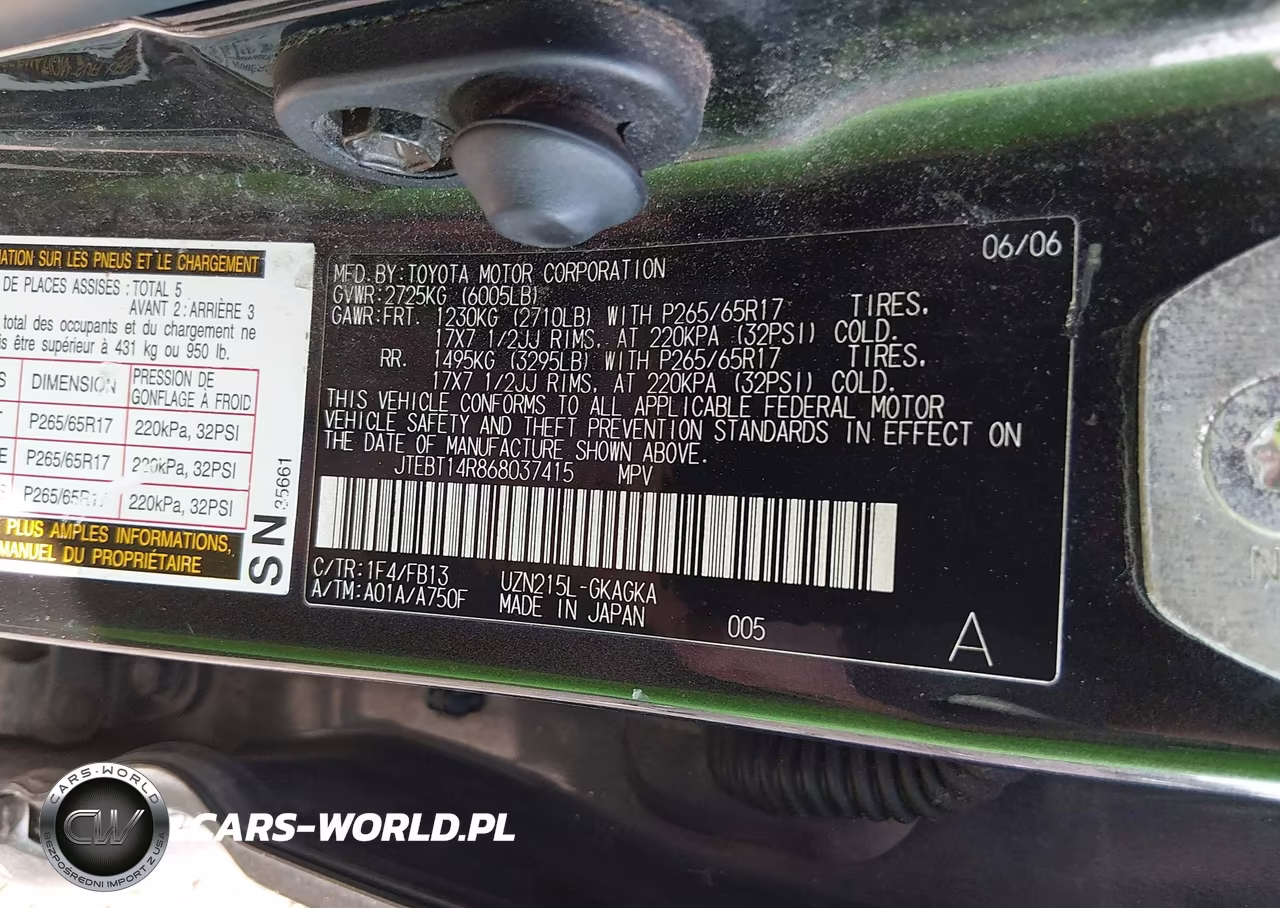 2006 Toyota 4Runner Sr5 Sport V8 VIN:JTEBT14R868037415 - 9