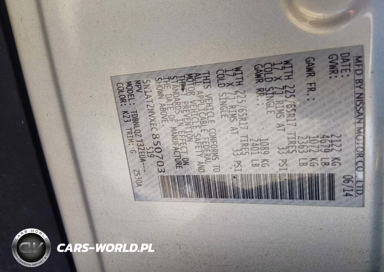 2014 Nissan Rogue Sv VIN:5N1AT2MVXEC850703 - 9