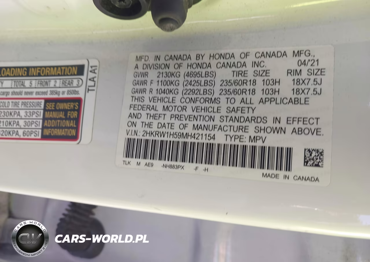 2021 Honda Cr-V Ex VIN:2HKRW1H59MH421154 - 9