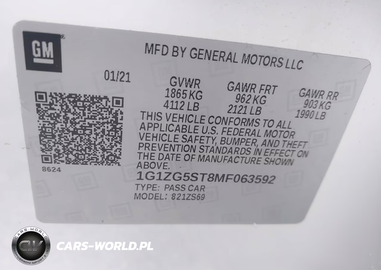 2021 Chevrolet Malibu Rs VIN:1G1ZG5ST8MF063592 - 9