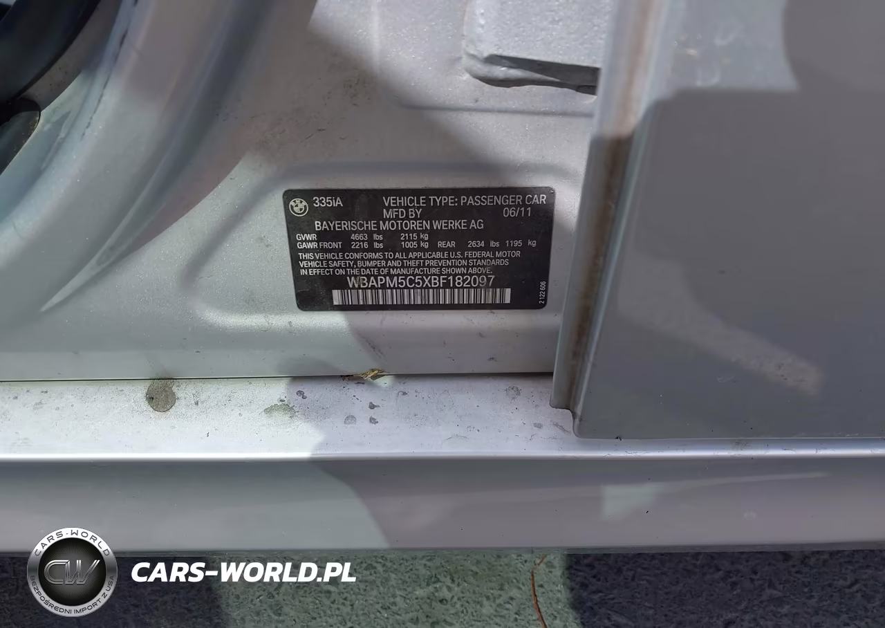2011 BMW 335I VIN:WBAPM5C5XBF182097 - 9