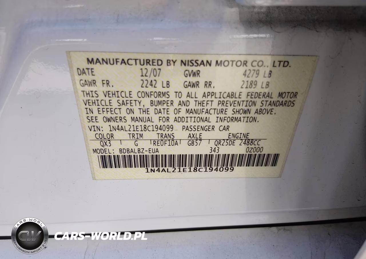 2008 Nissan Altima 2.5 S VIN:1N4AL21E18C194099 - 9