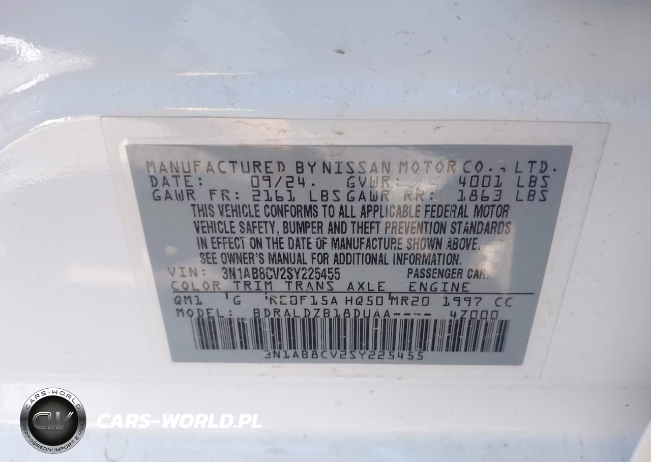 2025 Nissan Sentra Sv VIN:3N1AB8CV2SY225455 - 9
