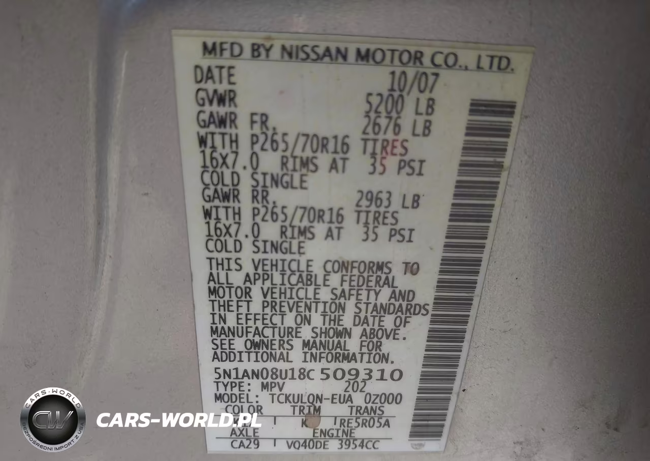 2008 Nissan Xterra X VIN:5N1AN08U18C509310 - 9