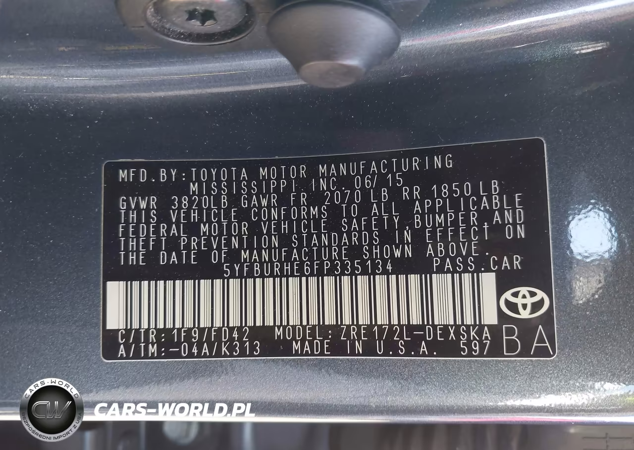2015 Toyota Corolla S Plus VIN:5YFBURHE6FP335134 - 9