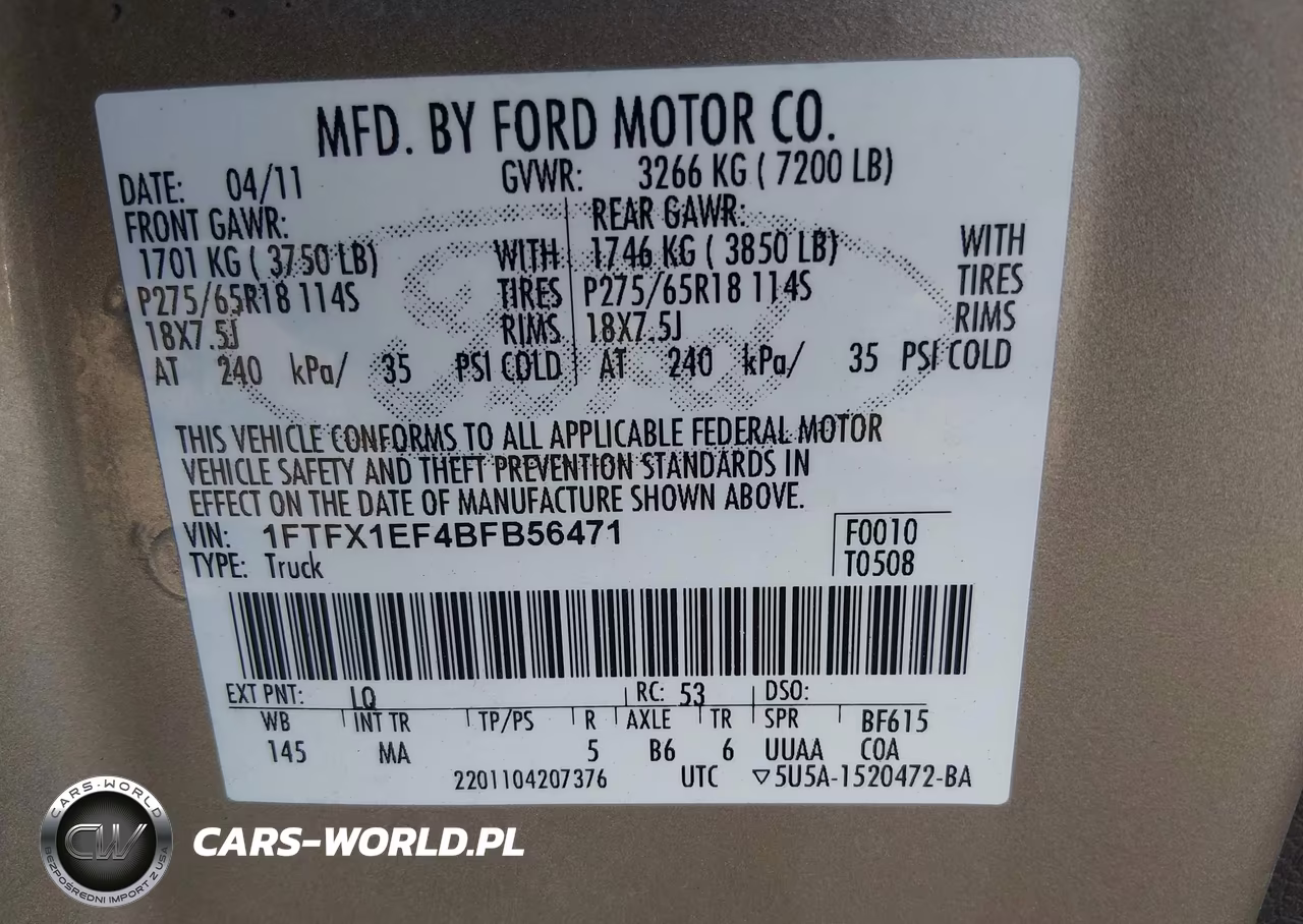 2011 Ford F-150 Xlt VIN:1FTFX1EF4BFB56471 - 9
