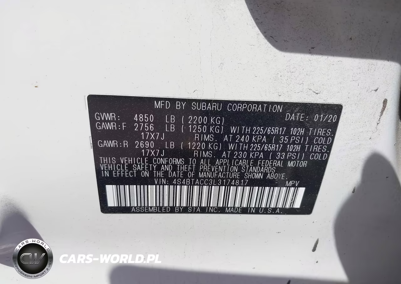 2020 Subaru Outback Premium VIN:4S4BTACC3L3174817 - 9