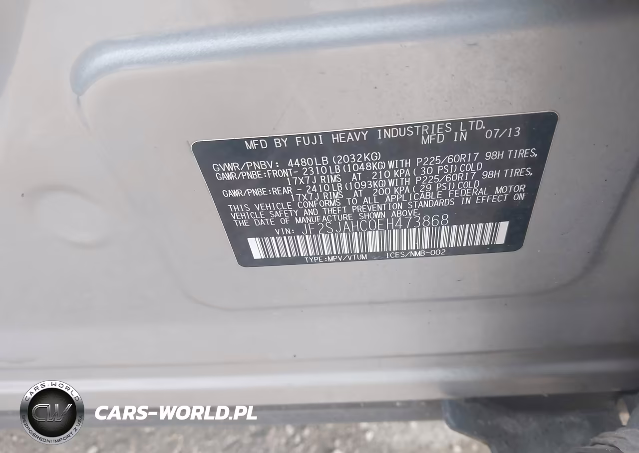 2014 Subaru Forester 2.5I Limited VIN:JF2SJAHC0EH473868 - 9