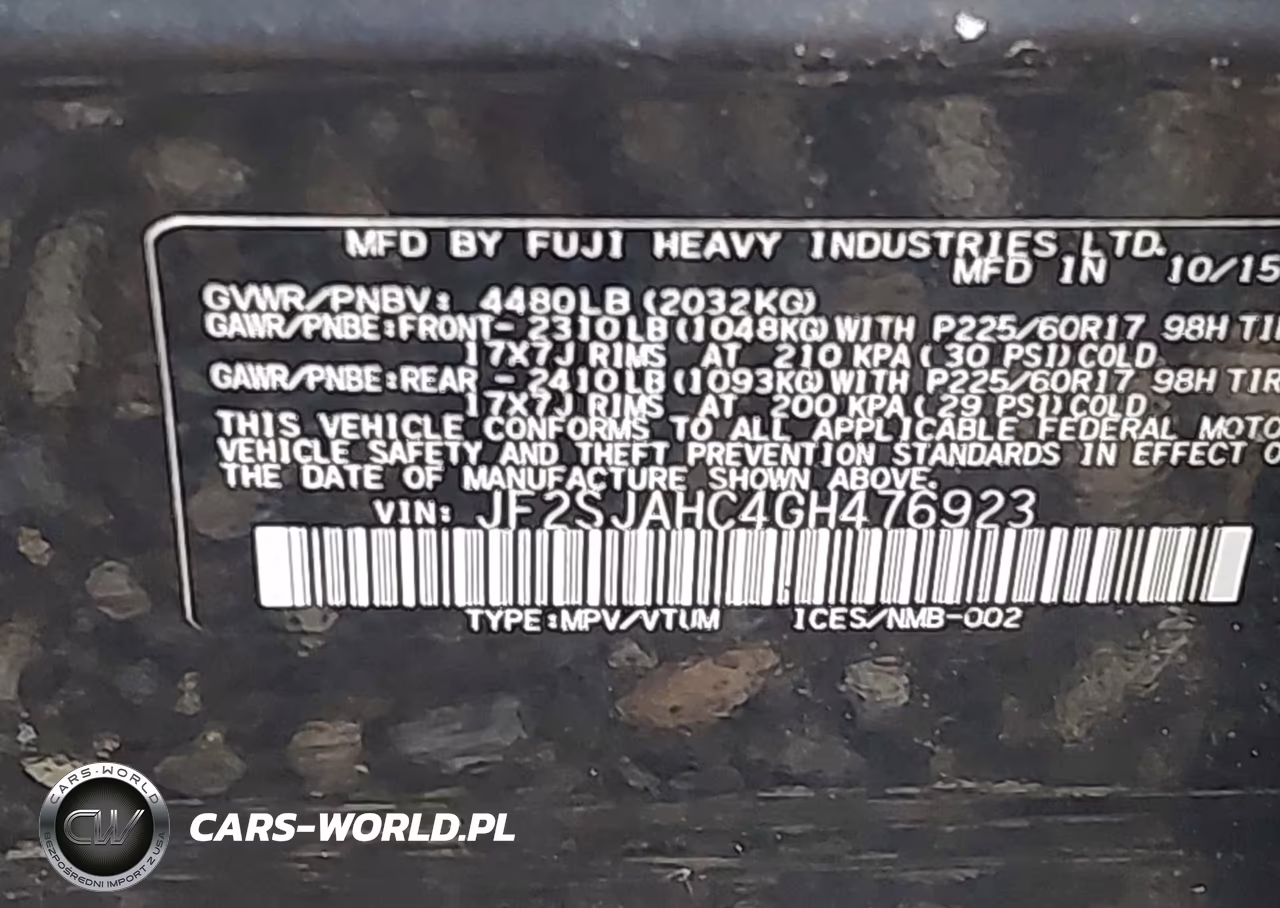 2016 Subaru Forester 2.5I Limited VIN:JF2SJAHC4GH476923 - 9