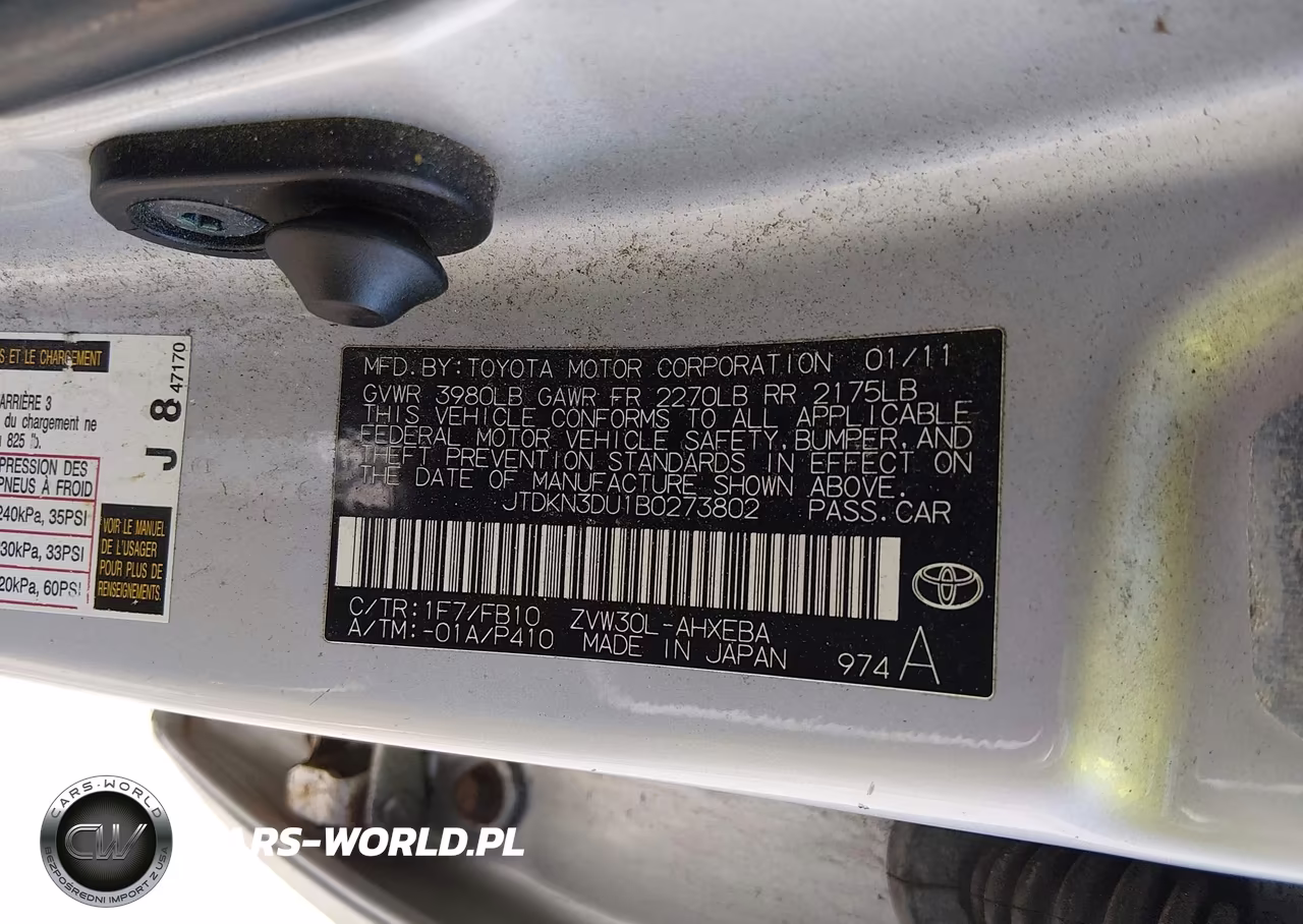 2011 Toyota Prius Three VIN:JTDKN3DU1B0273802 - 9