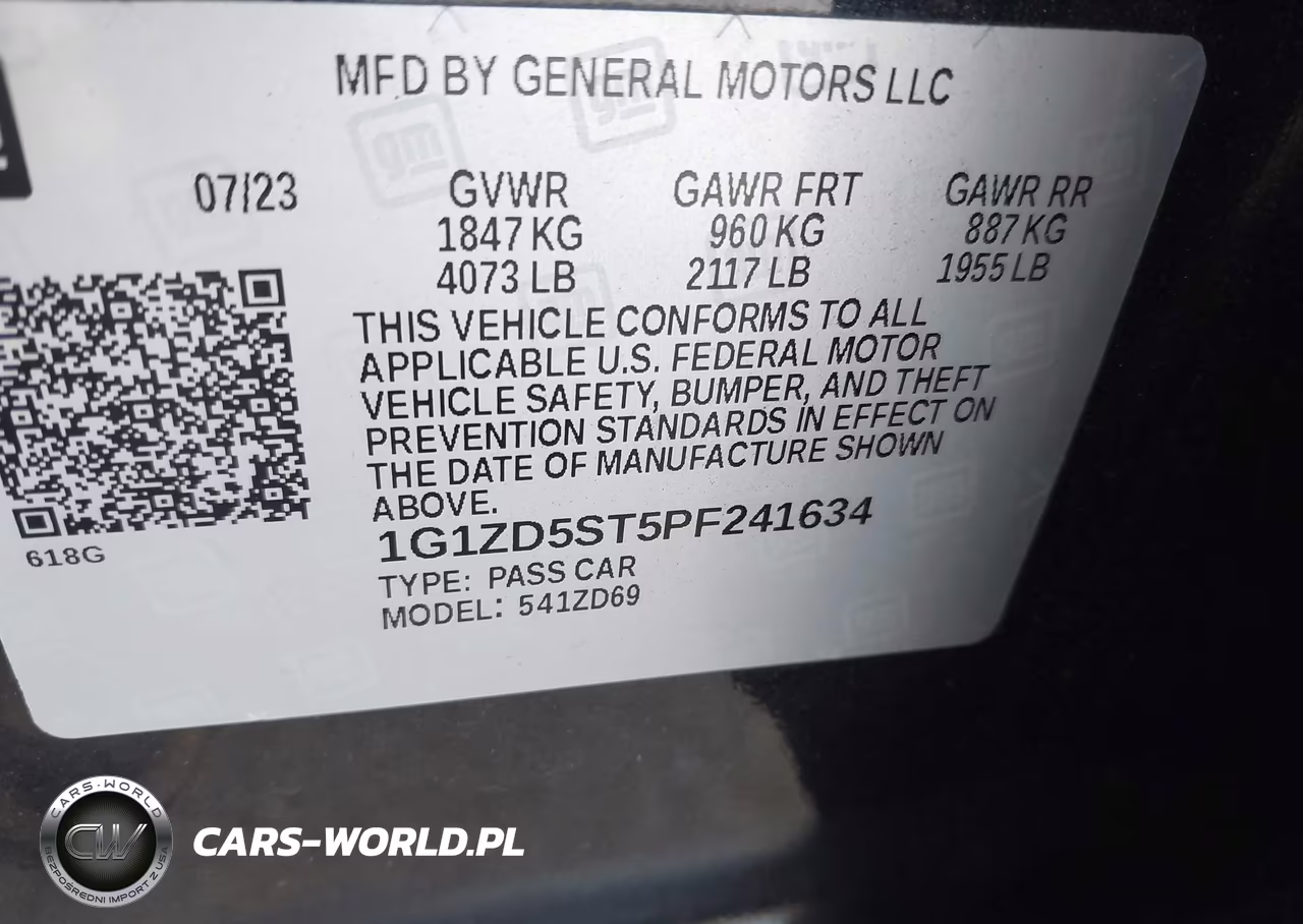 2023 Chevrolet Malibu Fwd 1Lt VIN:1G1ZD5ST5PF241634 - 9