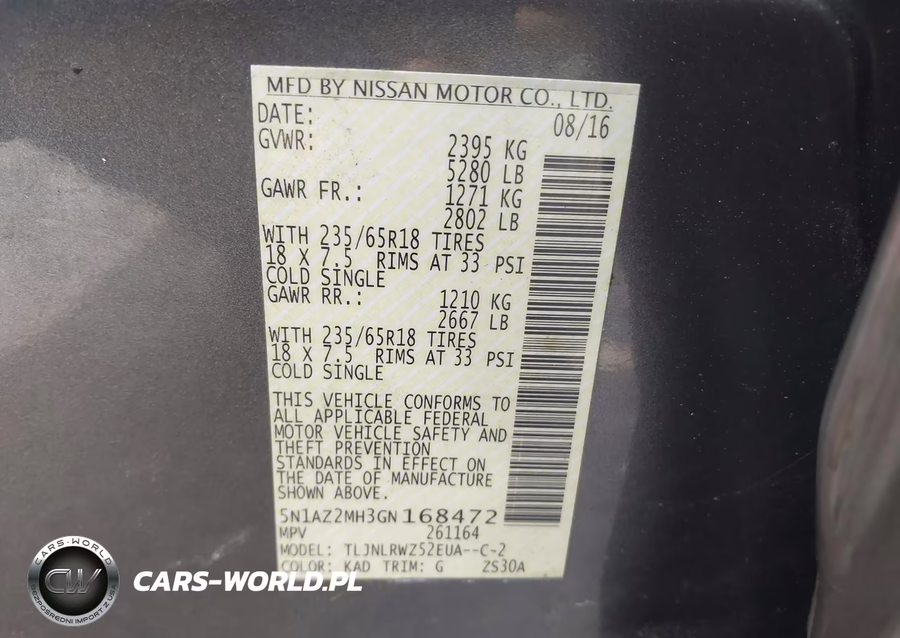 2016 Nissan Murano Sl VIN:5N1AZ2MH3GN168472 - 9