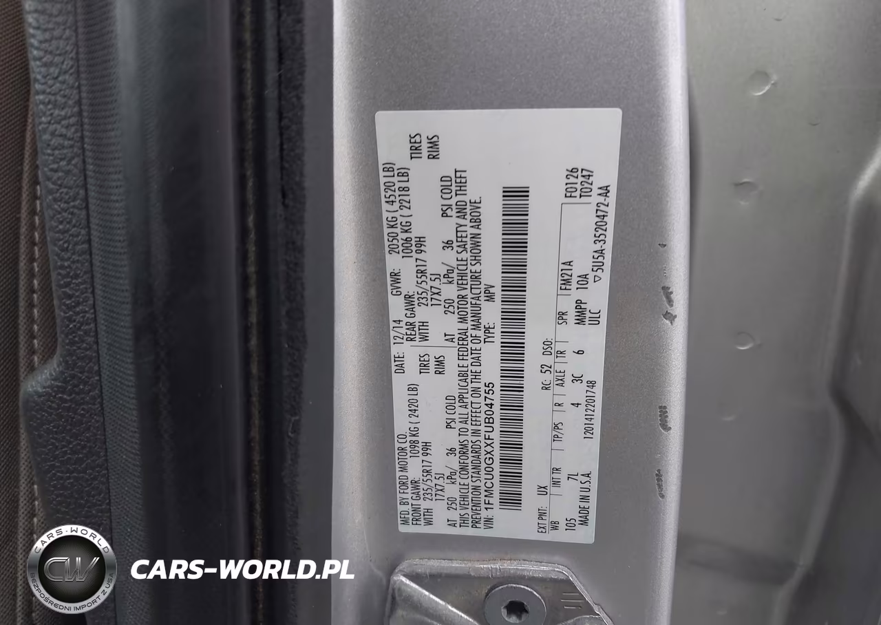 2015 Ford Escape Se VIN:1FMCU0GXXFUB04755 - 9