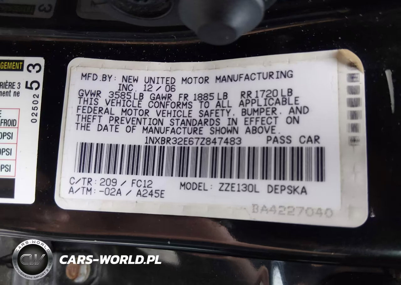 2007 Toyota Corolla S VIN:1NXBR32E67Z847483 - 9