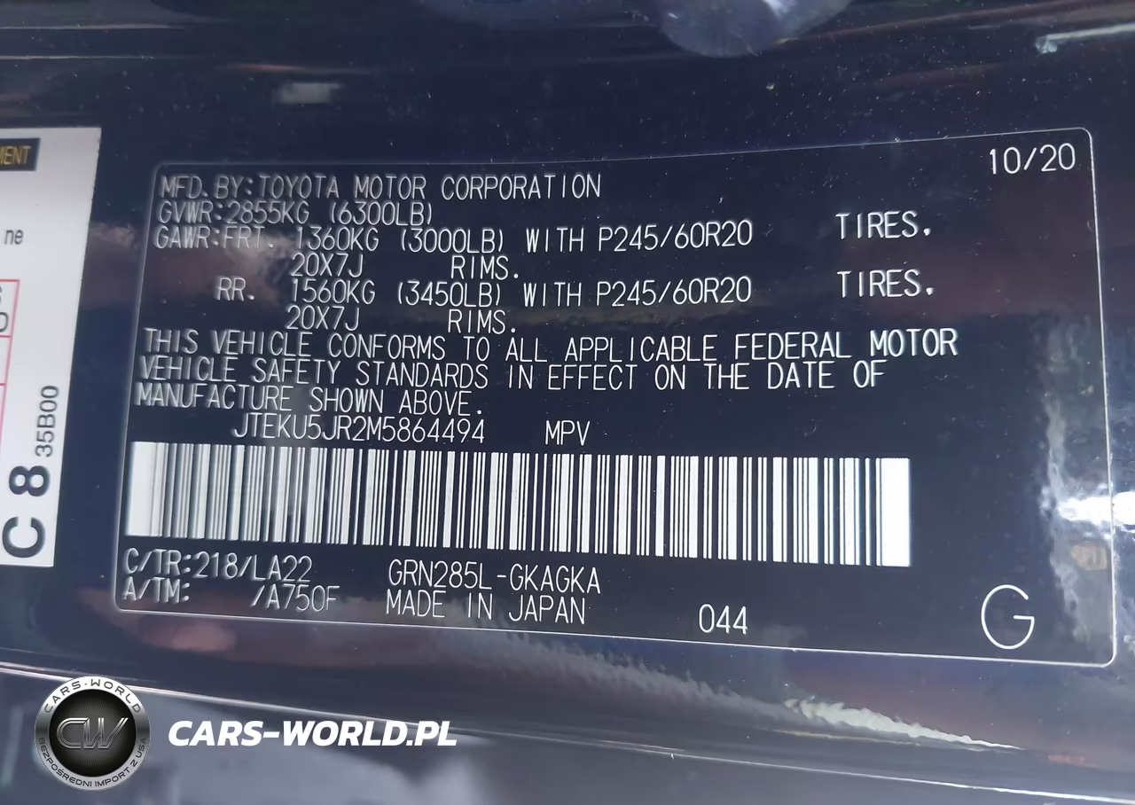 2021 Toyota 4Runner Limited VIN:JTEKU5JR2M5864494 - 9