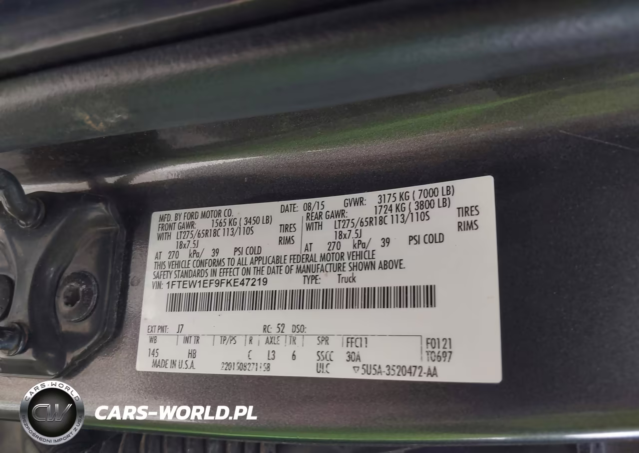 2015 Ford F-150 Lariat VIN:1FTEW1EF9FKE47219 - 9