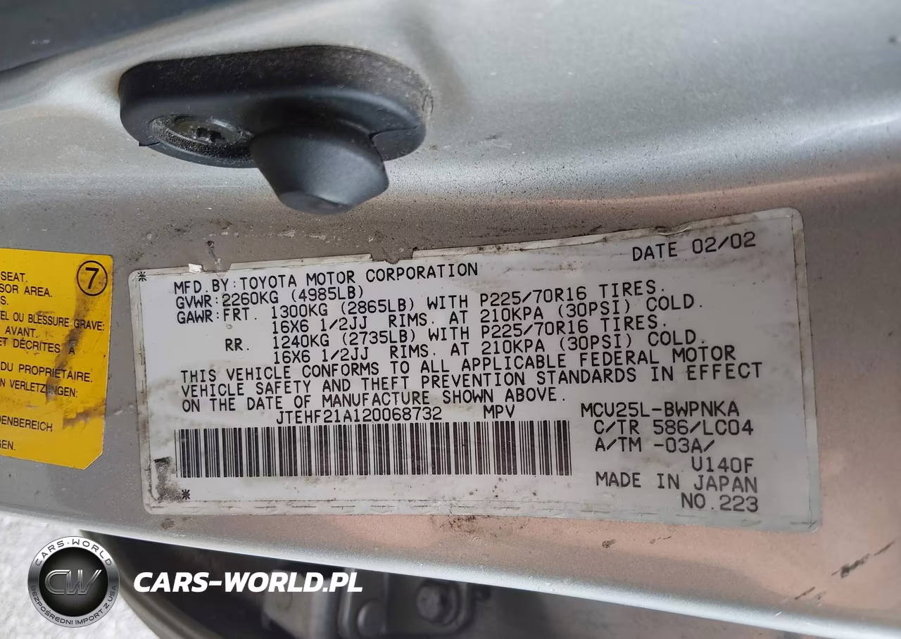 2002 Toyota Highlander Limited V6 VIN:JTEHF21A120068732 - 9