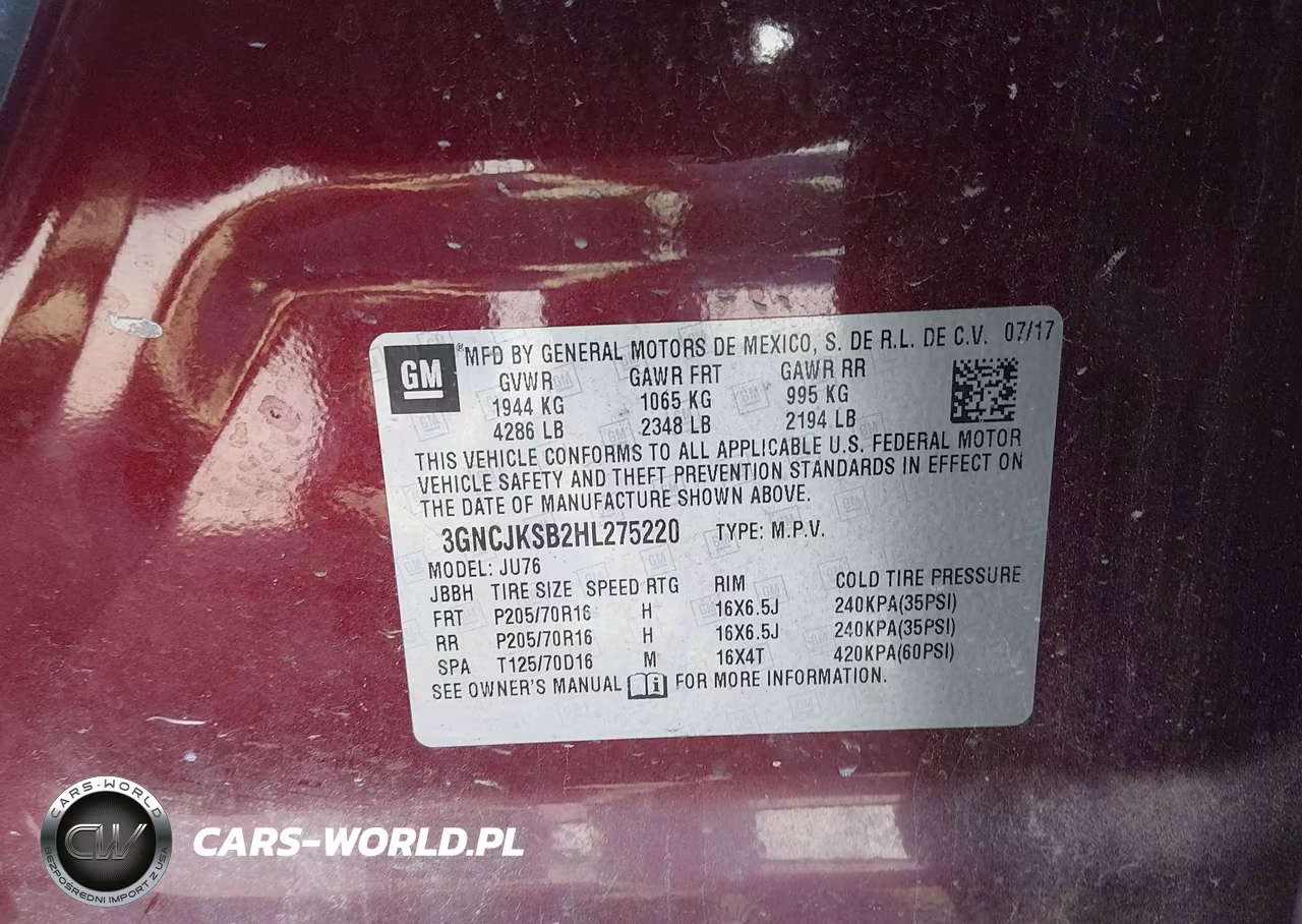 2017 Chevrolet Trax Ls VIN:3GNCJKSB2HL275220 - 9