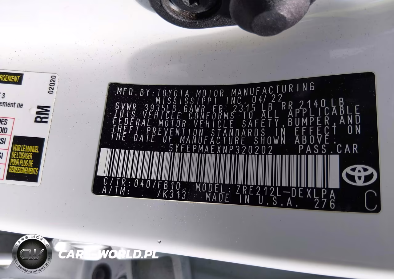 2022 Toyota Corolla Le VIN:5YFEPMAEXNP320202 - 9