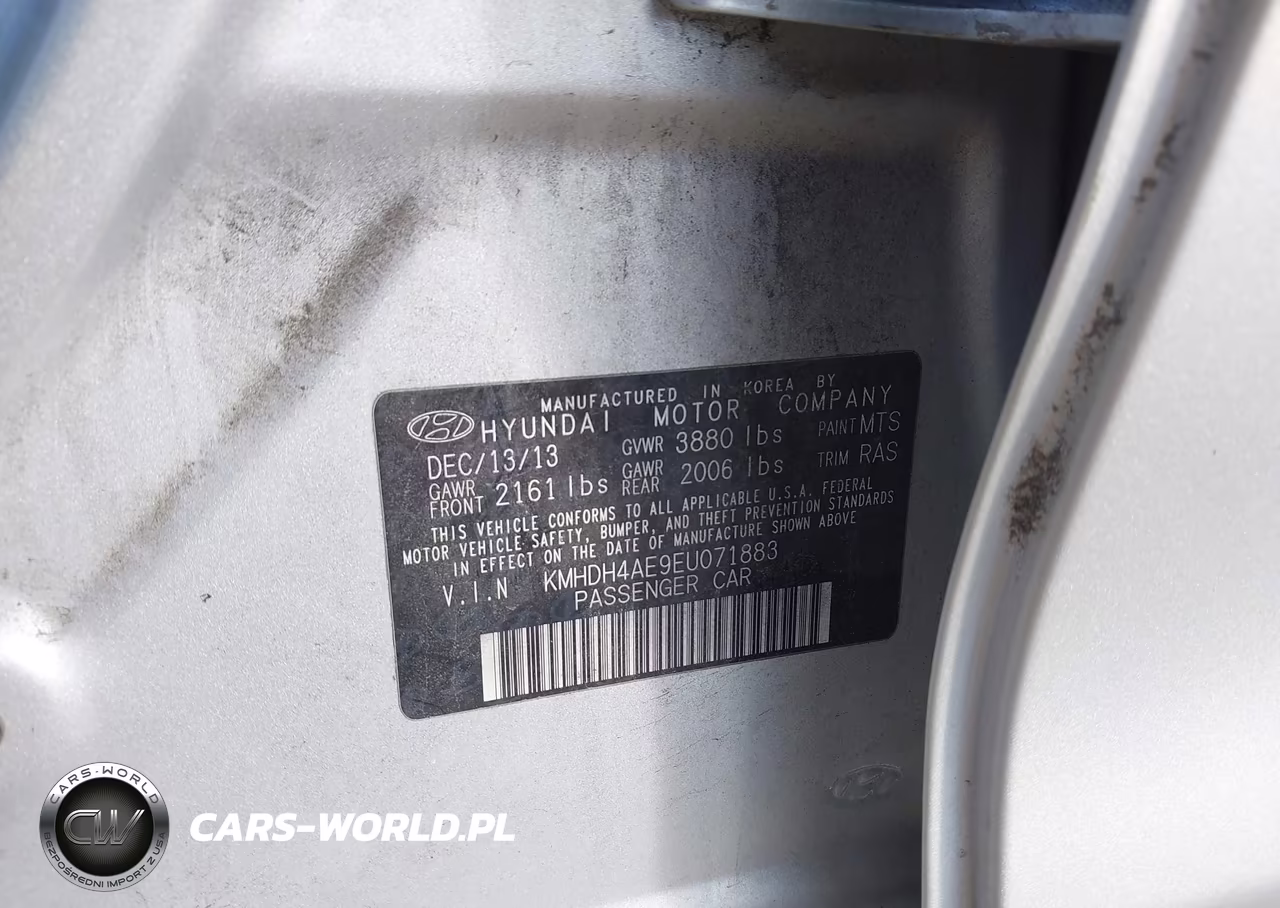 2014 Hyundai Elantra Se VIN:KMHDH4AE9EU071883 - 9