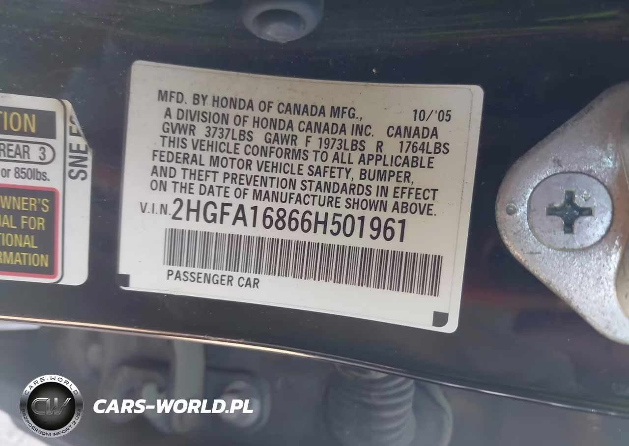 2006 Honda Civic Ex VIN:2HGFA16866H501961 - 9