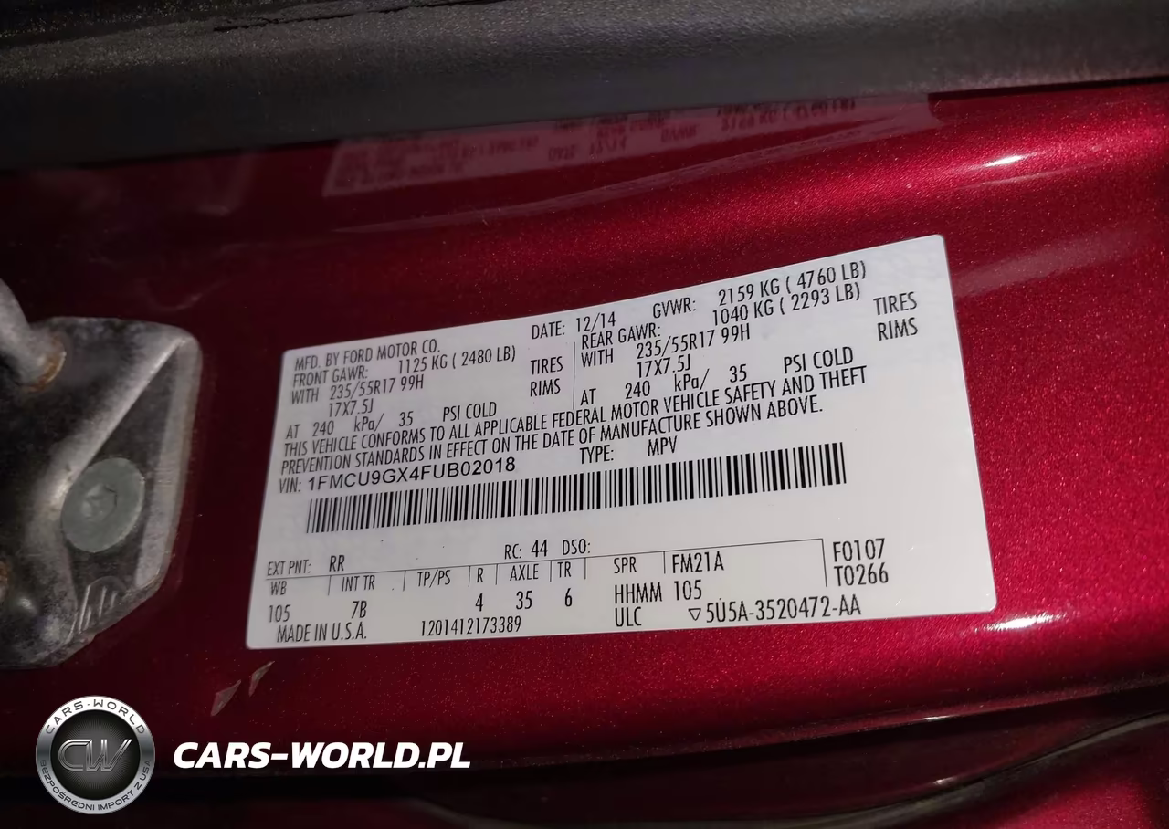2015 Ford Escape Se VIN:1FMCU9GX4FUB02018 - 9