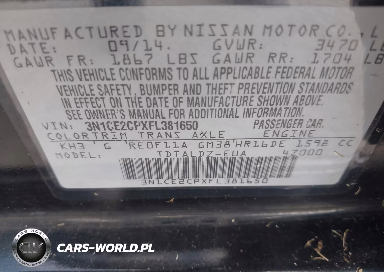 2015 Nissan Versa Note S (Sr)-S Plus-Sl-Sr-Sv VIN:3N1CE2CPXFL381650 - 9
