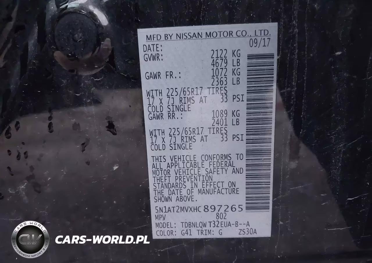 2017 Nissan Rogue Sv VIN:5N1AT2MVXHC897265 - 9