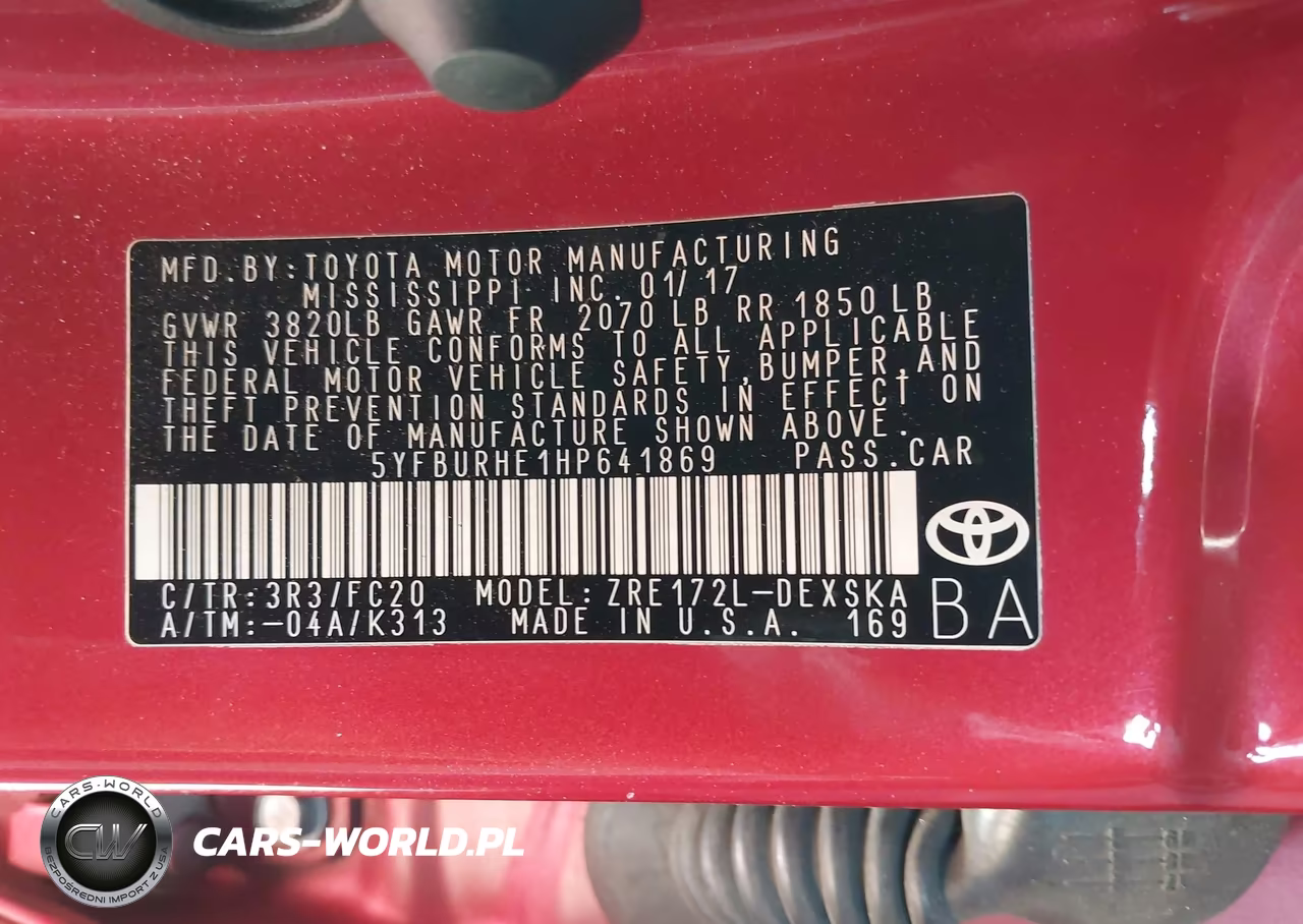 2017 Toyota Corolla Se VIN:5YFBURHE1HP641869 - 9