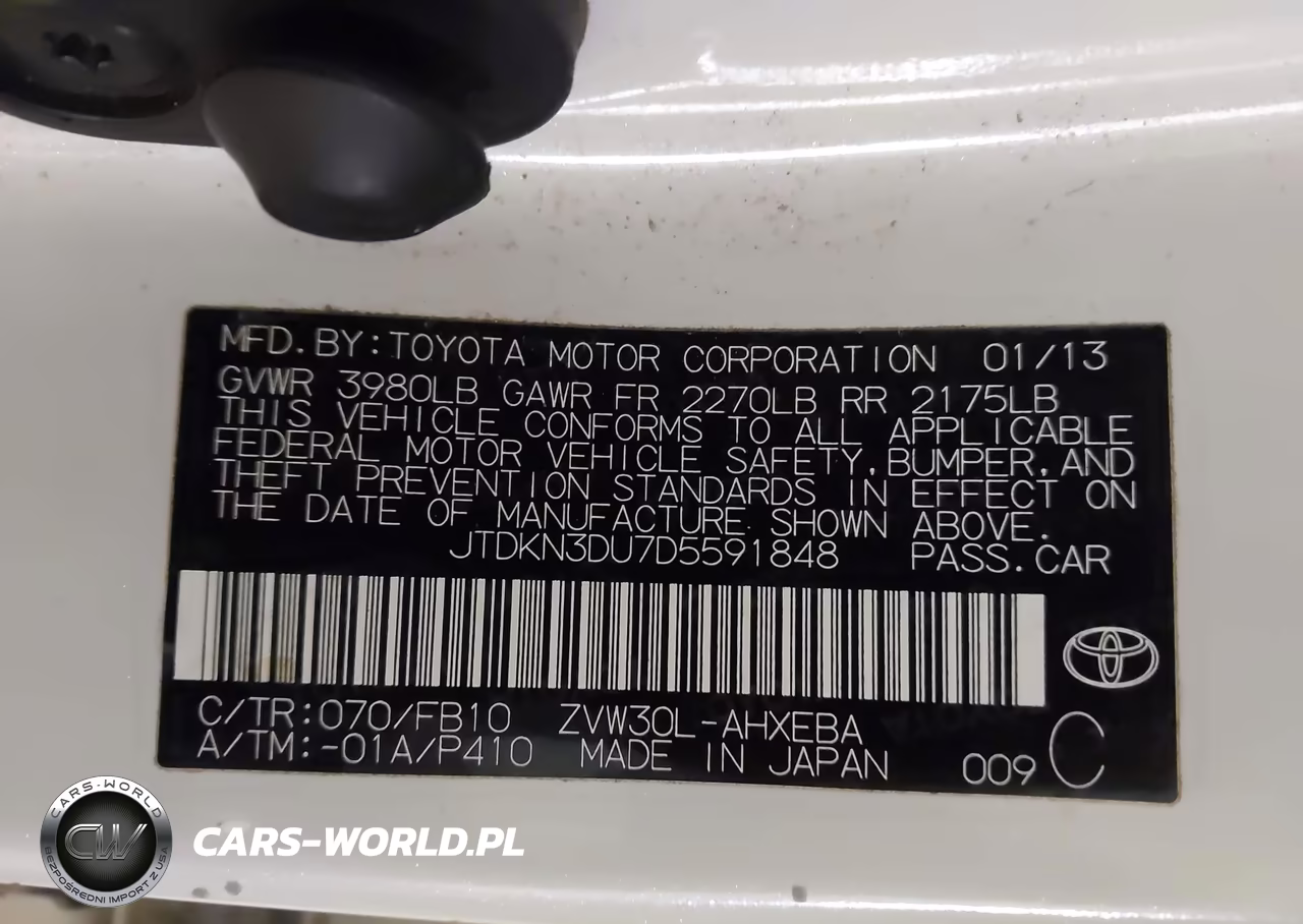 2013 Toyota Prius Two VIN:JTDKN3DU7D5591848 - 9