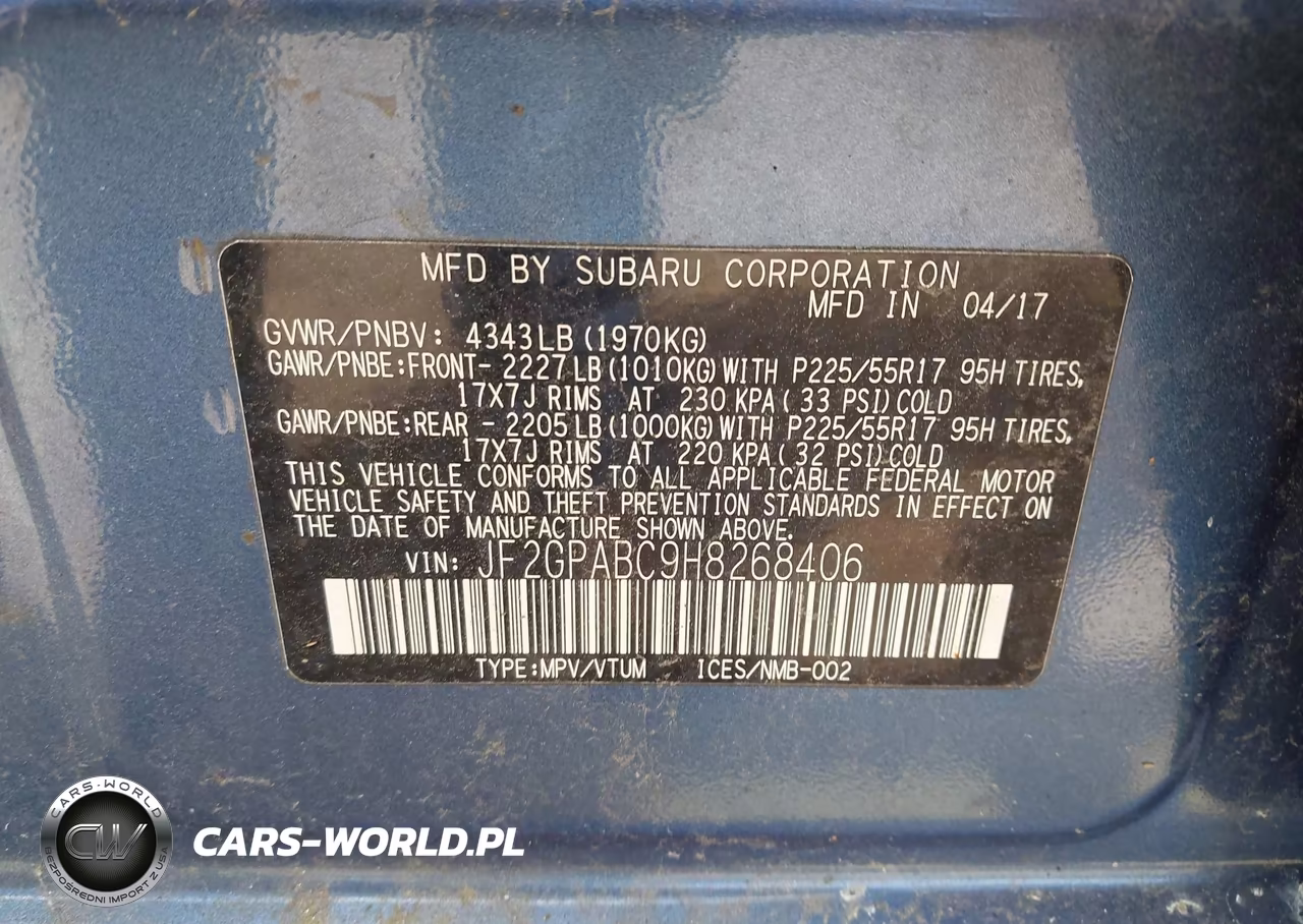 2017 Subaru Crosstrek 2.0I Premium VIN:JF2GPABC9H8268406 - 9