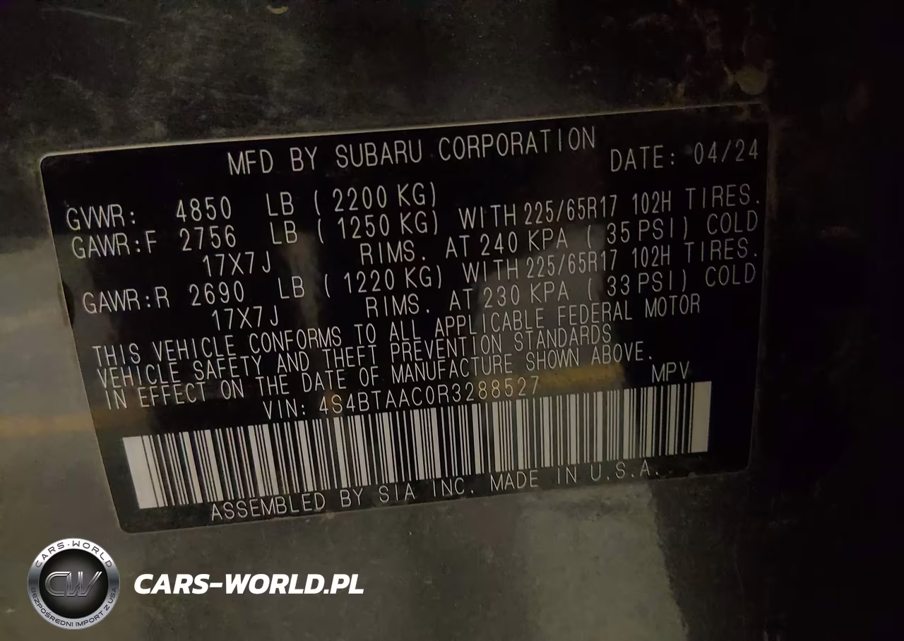 2024 Subaru Outback VIN:4S4BTAAC0R3288527 - 9