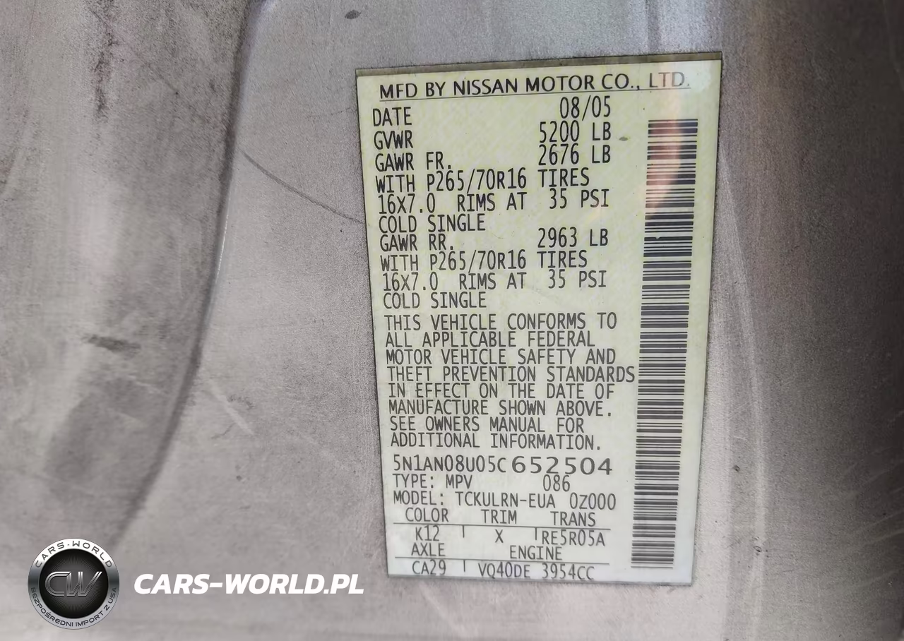 2005 Nissan Xterra S VIN:5N1AN08U05C652504 - 9