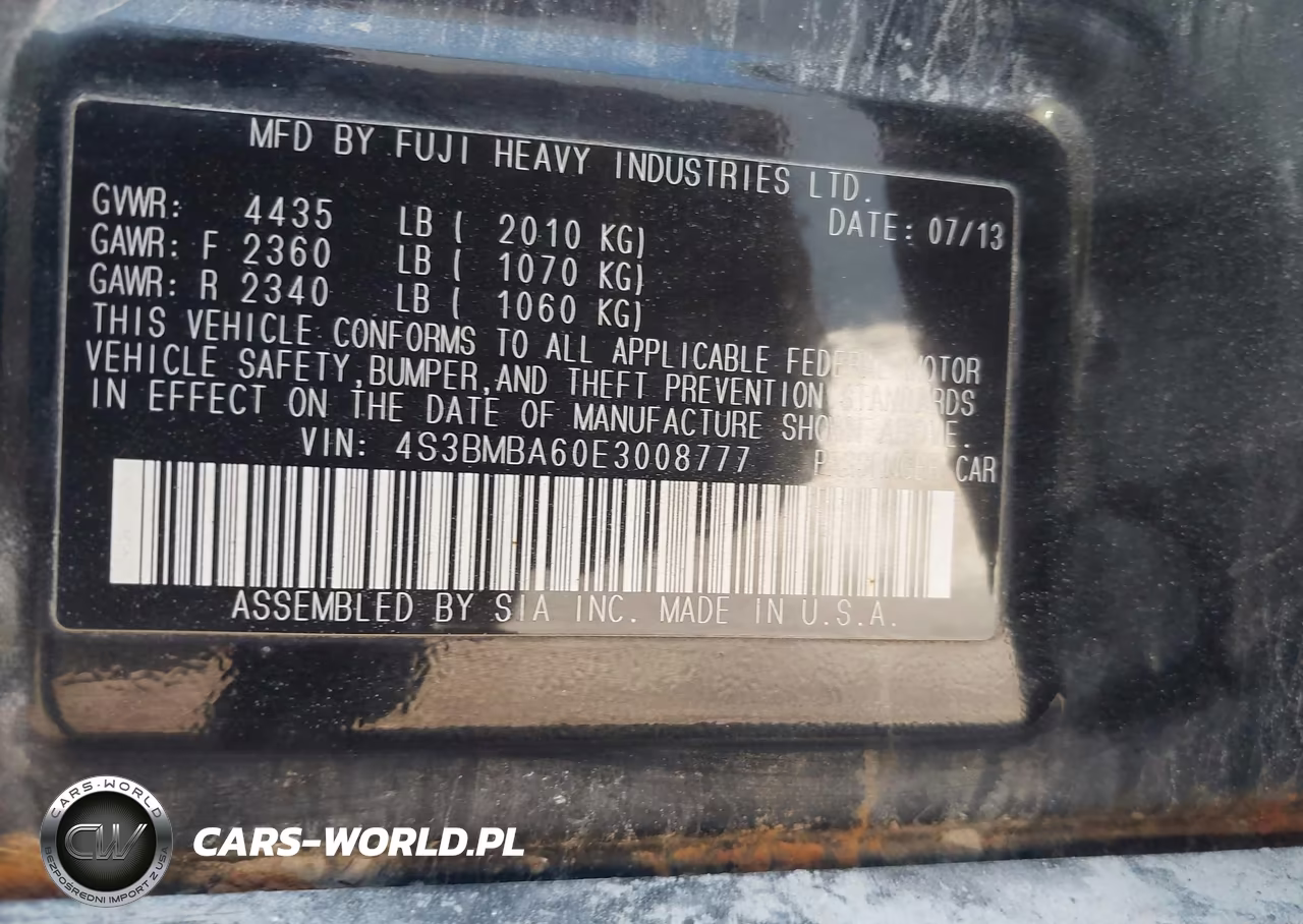2014 Subaru Legacy 2.5I VIN:4S3BMBA60E3008777 - 9