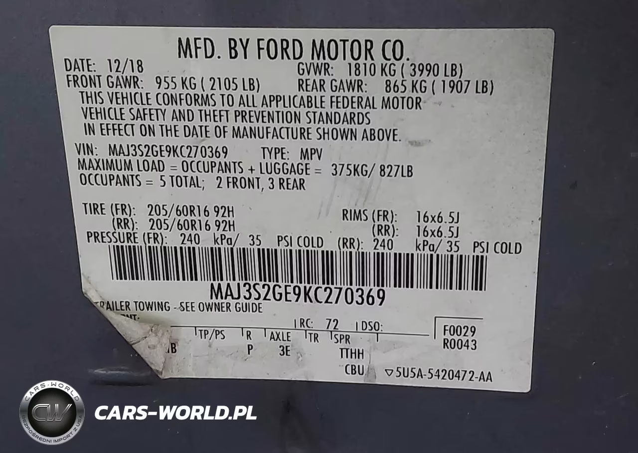 2019 Ford Ecosport Se VIN:MAJ3S2GE9KC270369 - 9
