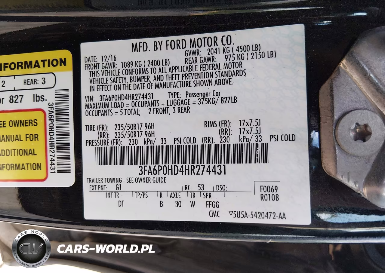 2017 Ford Fusion Se VIN:3FA6P0HD4HR274431 - 9