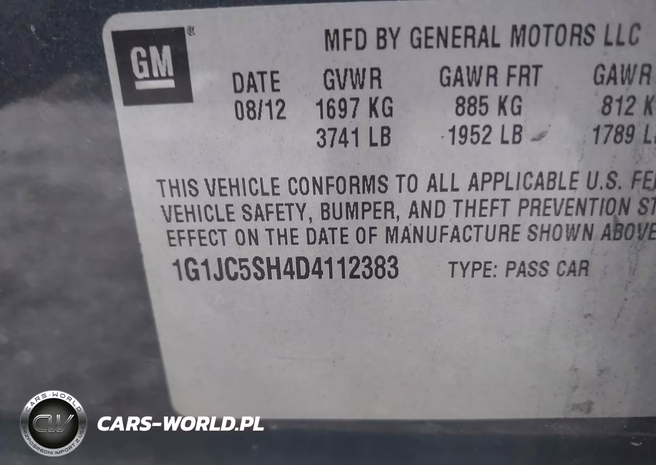 2013 Chevrolet Sonic Lt Auto VIN:1G1JC5SH4D4112383 - 9