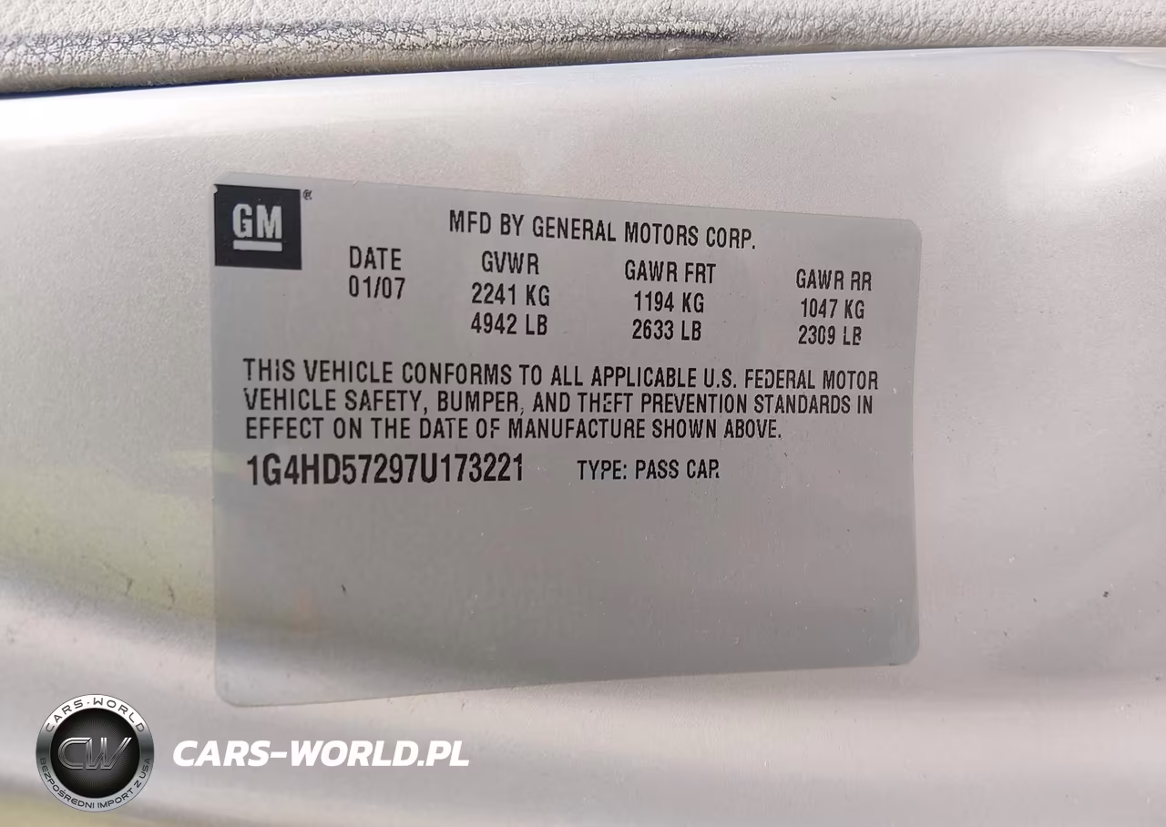 2007 Buick Lucerne Cxl VIN:1G4HD57297U173221 - 9