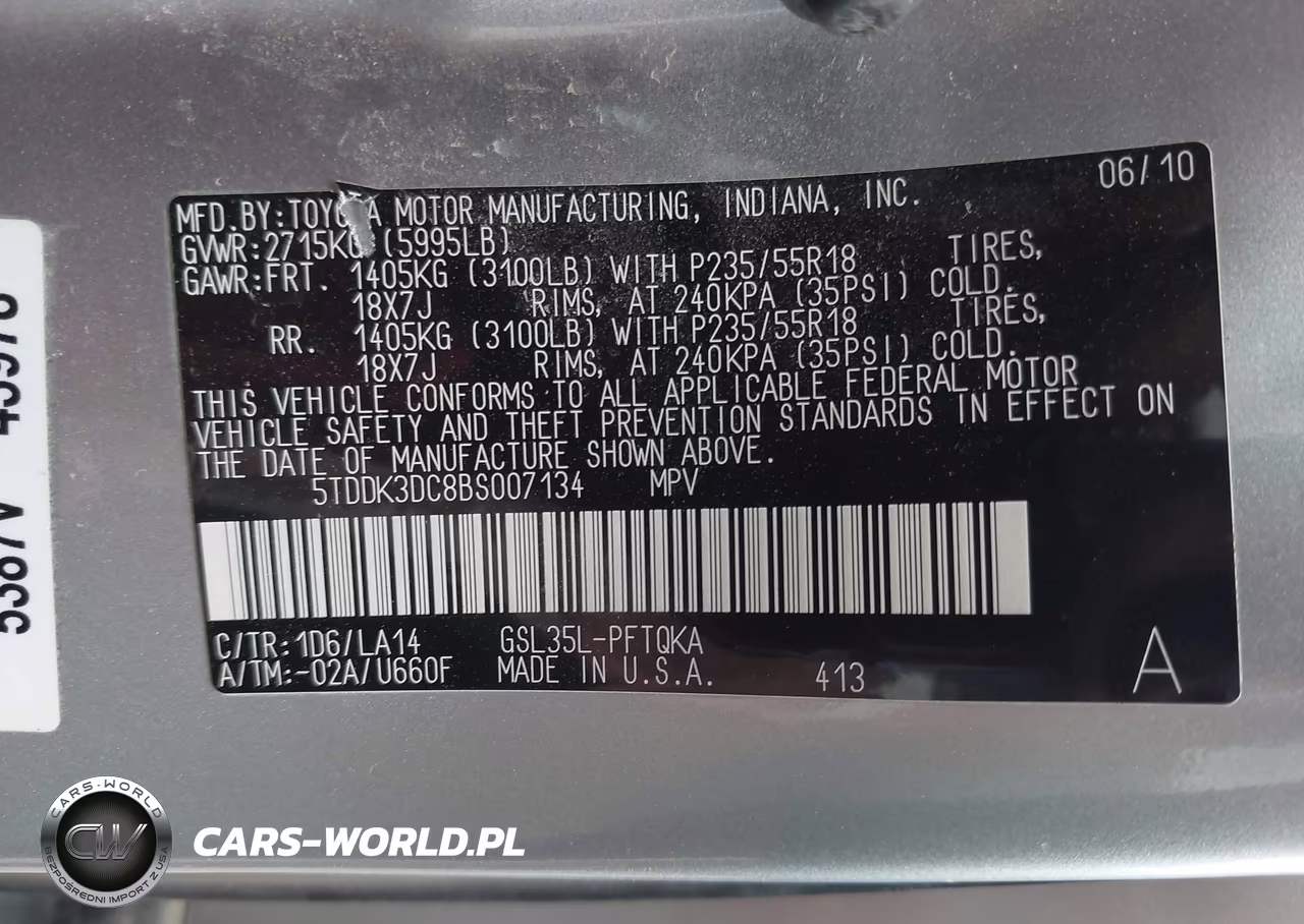 2011 Toyota Sienna Limited VIN:5TDDK3DC8BS007134 - 9