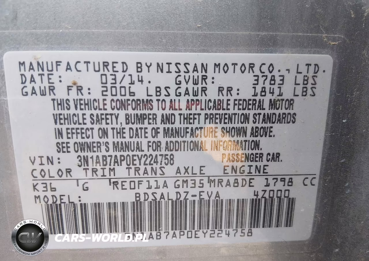 2014 Nissan Sentra Sv VIN:3N1AB7AP0EY224758 - 9