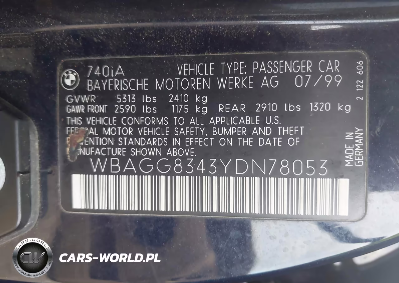 2000 BMW 740Ia VIN:WBAGG8343YDN78053 - 9