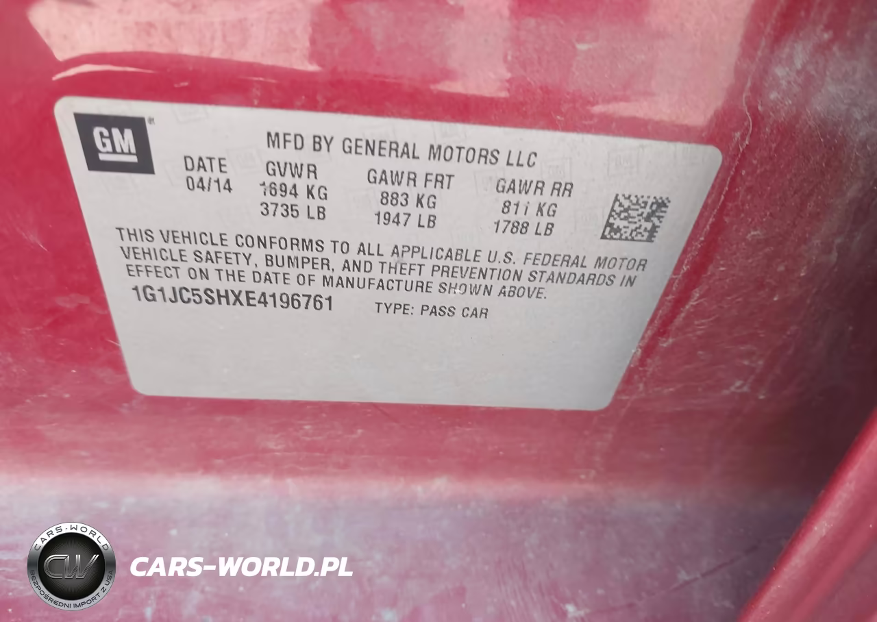 2014 Chevrolet Sonic Lt Auto VIN:1G1JC5SHXE4196761 - 9