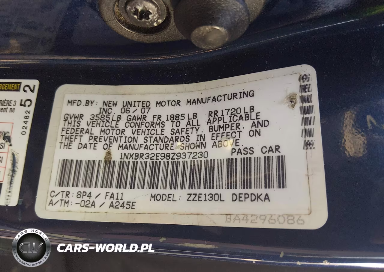 2008 Toyota Corolla Ce VIN:1NXBR32E98Z937230 - 9