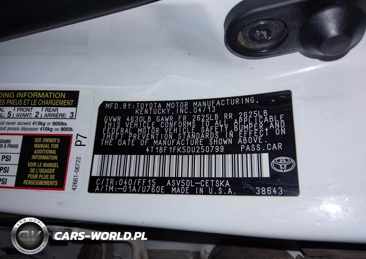 2013 Toyota Camry Se VIN:4T1BF1FK5DU250799 - 9