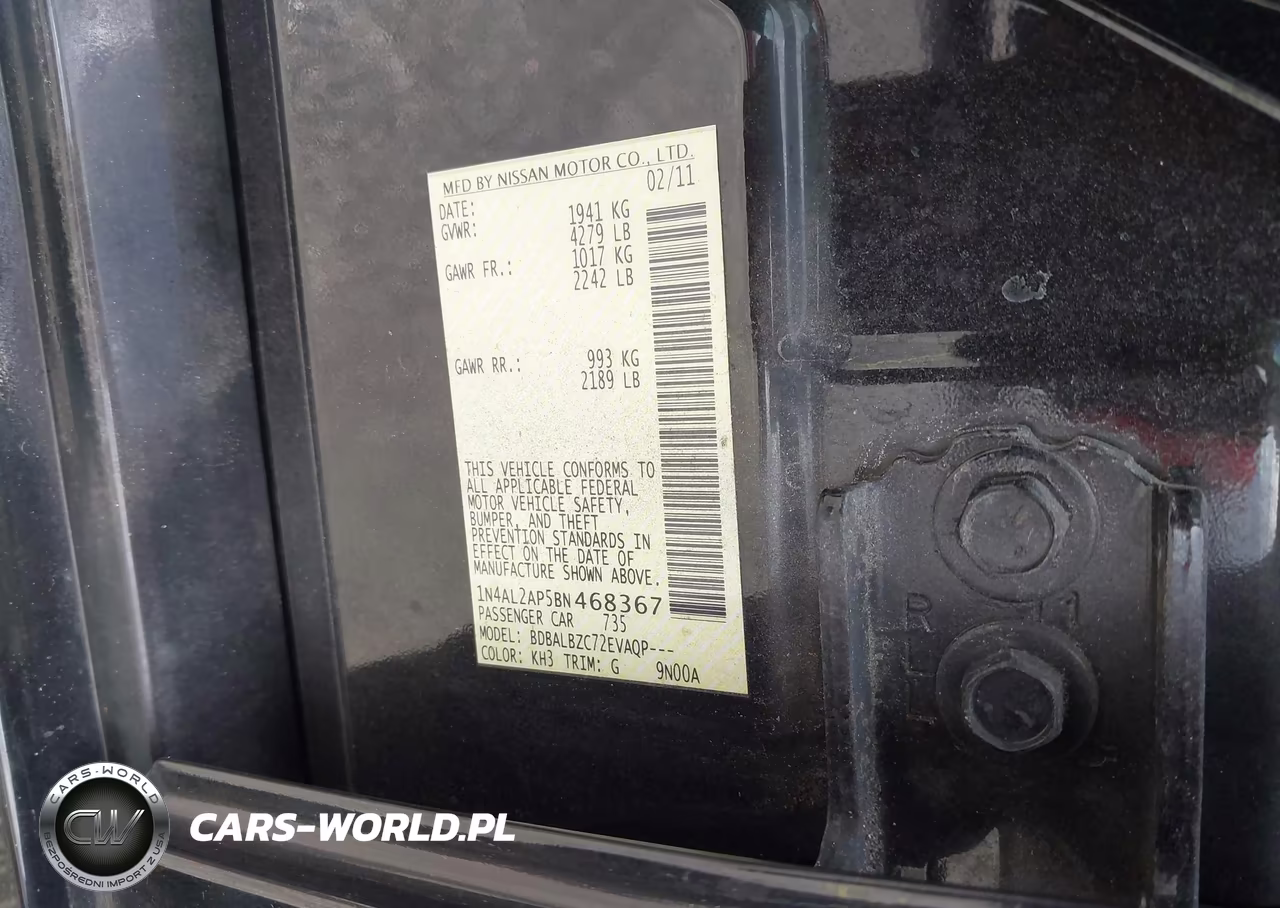 2011 Nissan Altima 2.5 S VIN:1N4AL2AP5BN468367 - 9