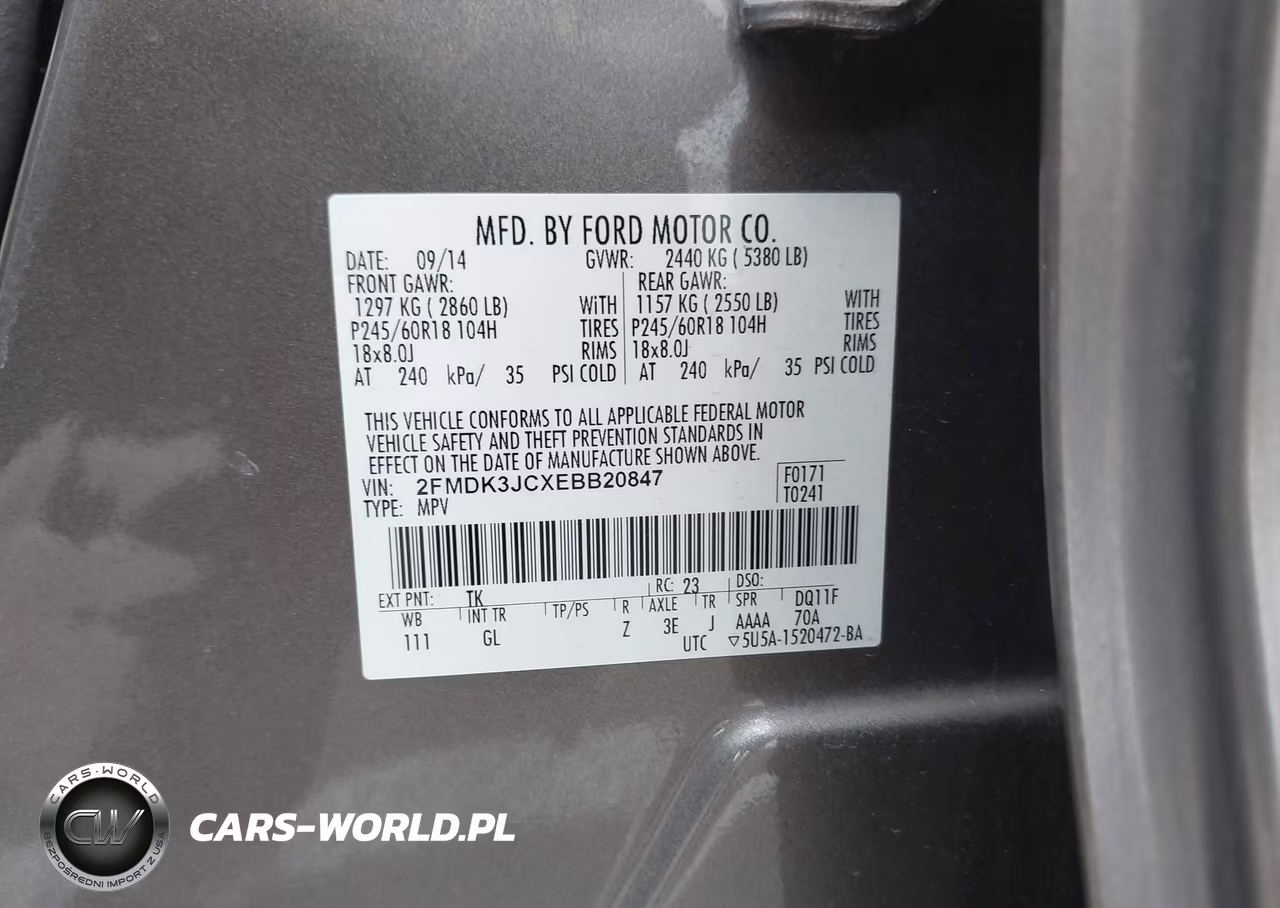 2014 Ford Edge Sel VIN:2FMDK3JCXEBB20847 - 9