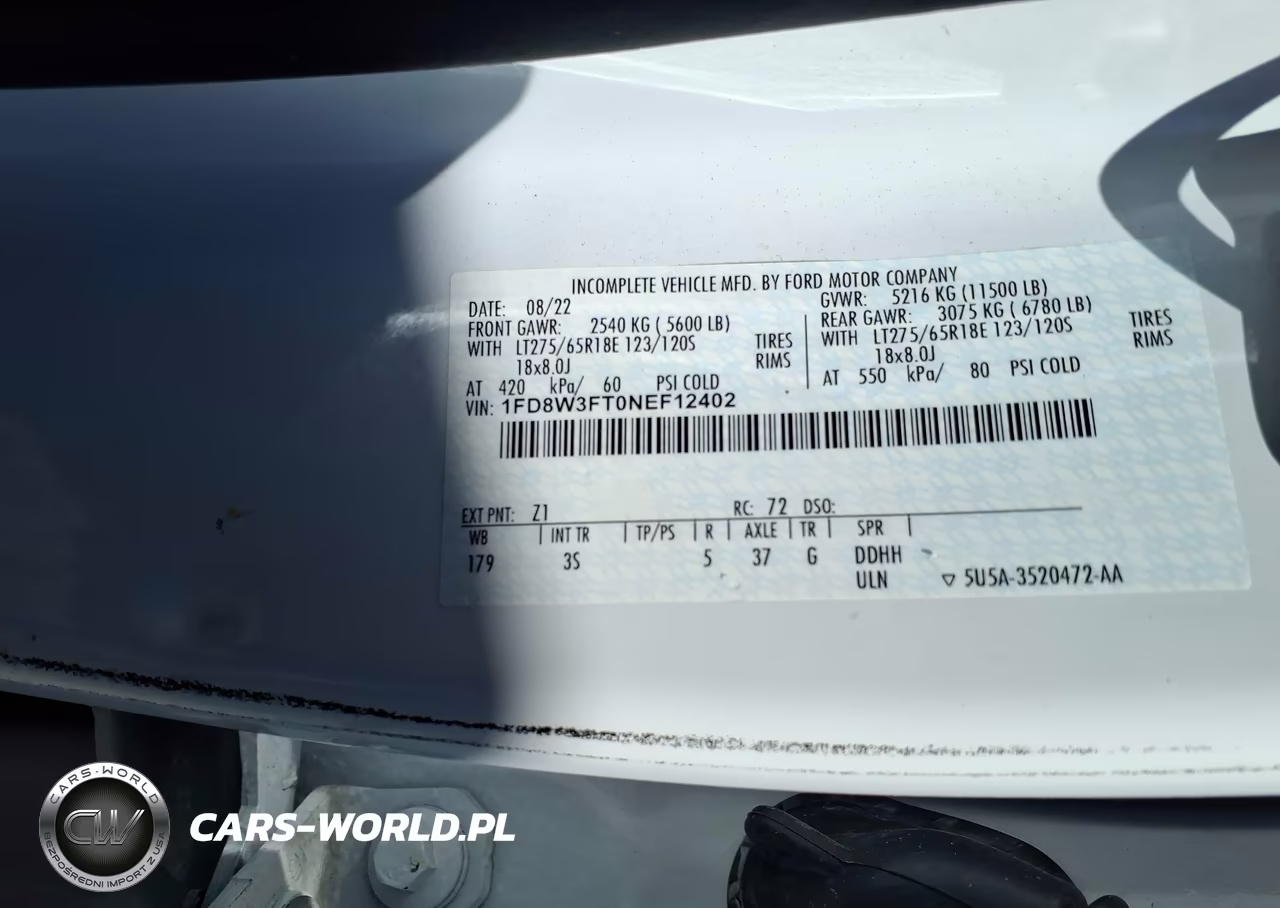 2022 Ford F-350 Chassis Xlt VIN:1FD8W3FT0NEF12402 - 8