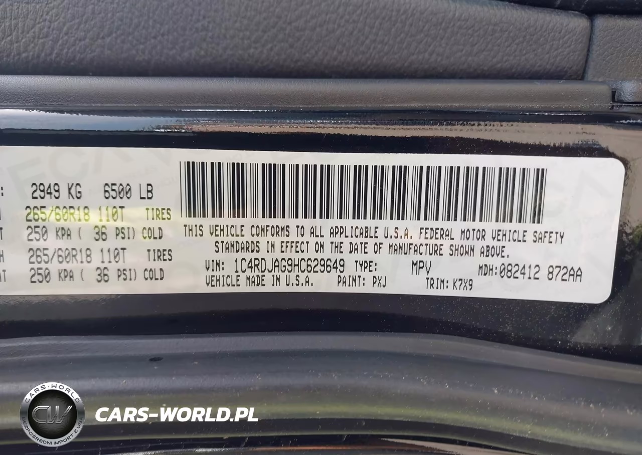 2017 Dodge Durango Sxt Awd VIN:1C4RDJAG9HC629649 - 9